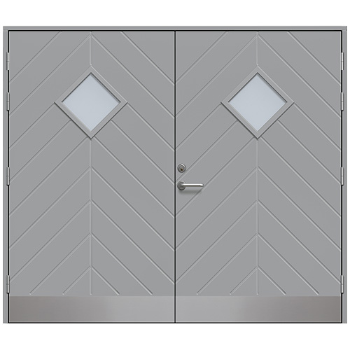 Slagport Saxtorp 2400 x 2100 mm, Stengrå, Frostat glas