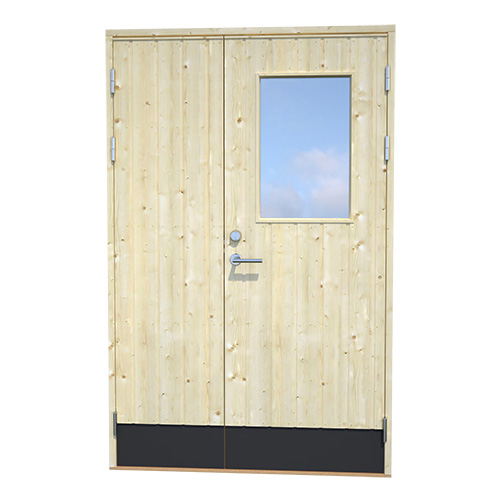 Förrådsdörr Obehandlad med glas 13 x 20