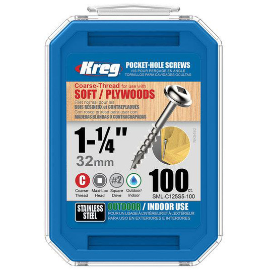 Kreg SML-C125S5-100 Skruv 32 mm, rostfri 100-pack