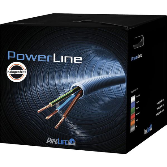 Pipelife FQ PowerLine Kabel fördragen, ingjutningsbar 3G1.5, 16 mm x 75 m