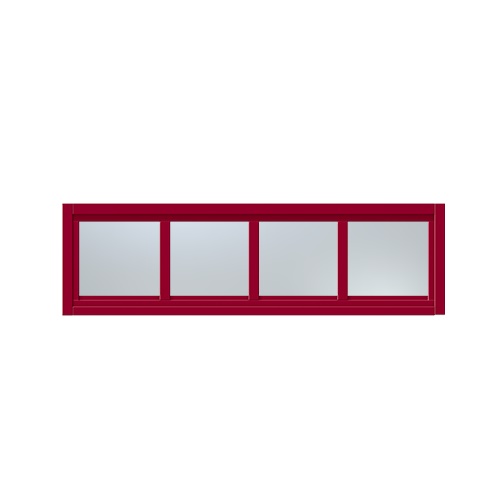 Överljus med spröjs Näs 14x5, Hallonröd, Frostat glas
