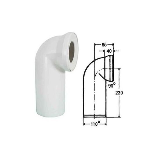 IDO 7788607 Avloppsstos 110 mm, 90°
