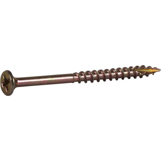 ESSVE 413540 Listskruv 3,4 mm Ø, gulkromaterad, PH2 45 mm, 100-pack