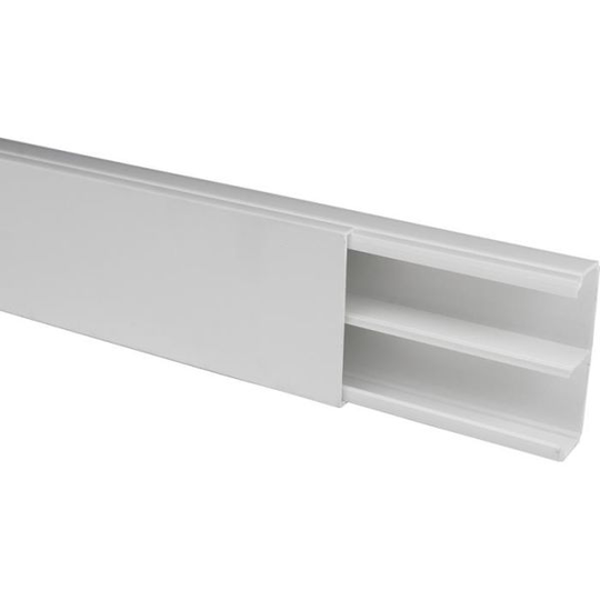 Plasfix 3604-2G Kabelkanal skruvfastsättning, med lock, 2 m 53 x 20 mm, vit