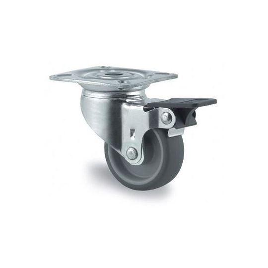 Tente 2475PJI050P40 Länkhjul 50 mm, broms, platta 60x60 mm