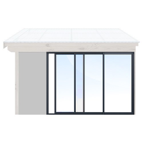 Skjutbara dörrar Vår/Höst - Isolent Antracitgrå, Original Design, 300 cm - 3 luckor