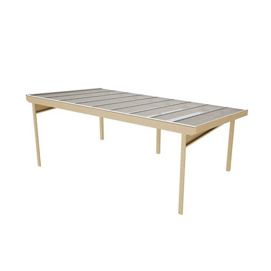 Glastak med Stomme - 8,76mm tjockt klart laminerat glas, stomme med glastak, 26,2m2, yttermått glastak 654x400cm