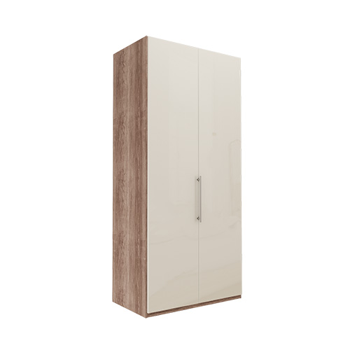 Garderob Atlanta - Mörk rustik ek Höger, 216 cm, Utan kornisch