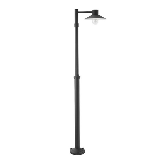 Norlys Lund 274 Stolparmatur E27, 53W, IP54 Svart