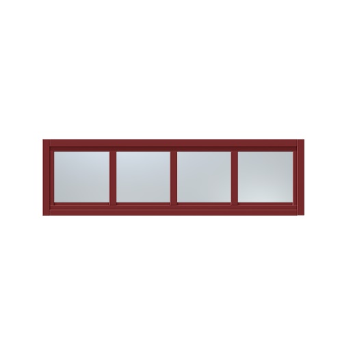 Överljus med spröjs Näs 12x5, Röd, Frostat glas