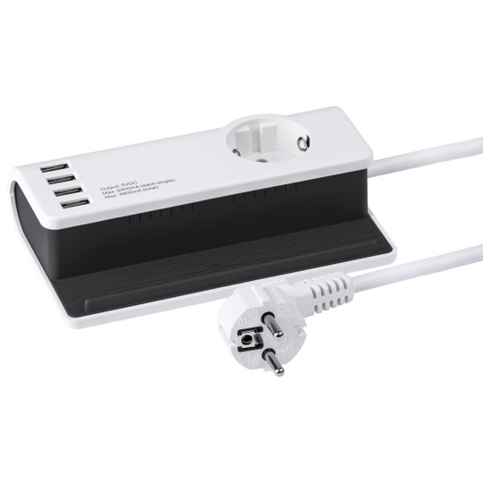 Gelia 4000060411 Laddstation 1-vägs och 4 x USB med hållare