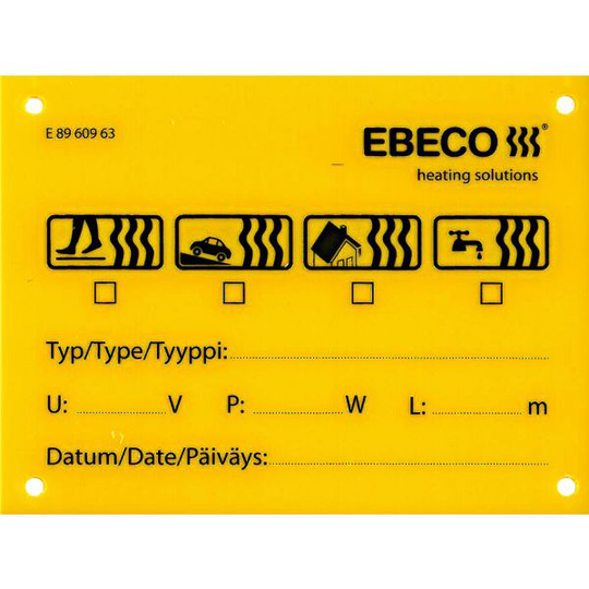 Ebeco 8960963 Skylt