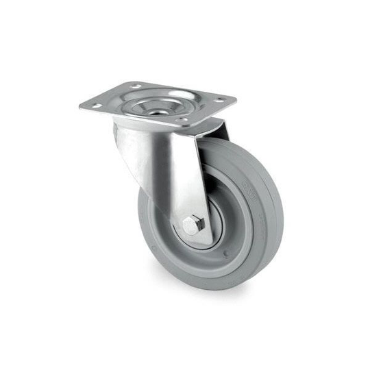 Tente 3470UFR100P62 Länkhjul elastic, platta 105x85 Ø100 mm