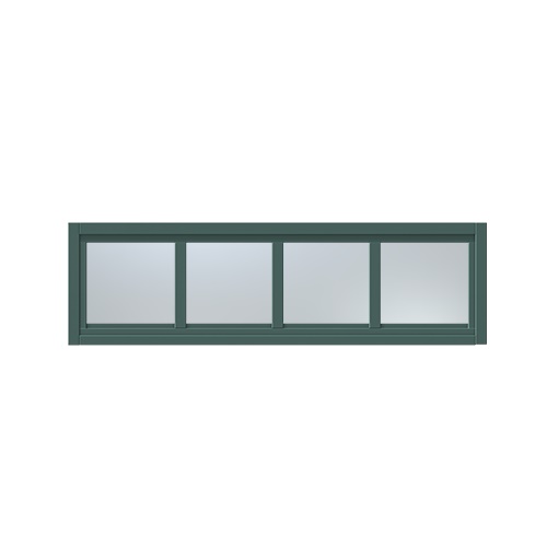 Överljus med spröjs Näs 15x3, Skogsgrön, Frostat glas
