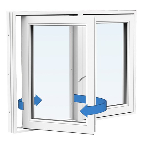 Energi Aluminium Sideswing-fönster 15, 7, Vit