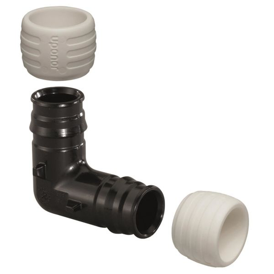 Uponor 1880250 Vinkelkoppling 90°, inkl. anslutningsringar 16 x 16 mm