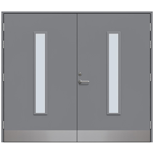 Slagport Stehag 2500 x 2100 mm, Askgrå, Frostat glas