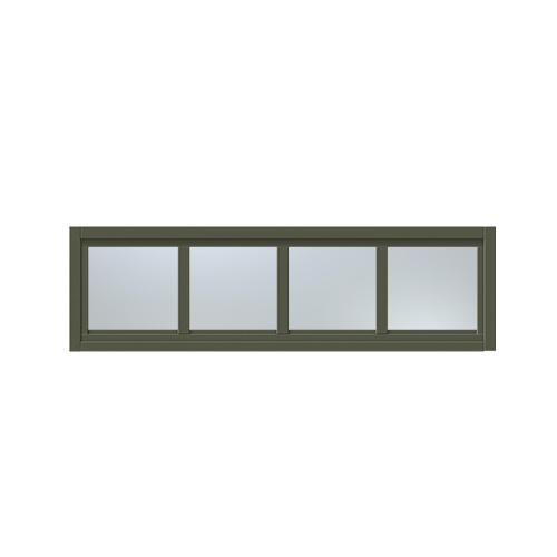 Överljus med spröjs Näs 14x3, Olivgrön, Frostat glas