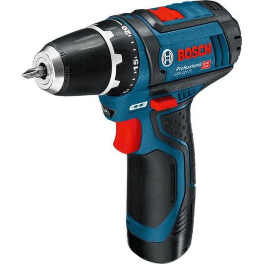 Bosch GSR 12V-15 Skruvdragare med 1 st 2,0 Ah batteri och laddare
