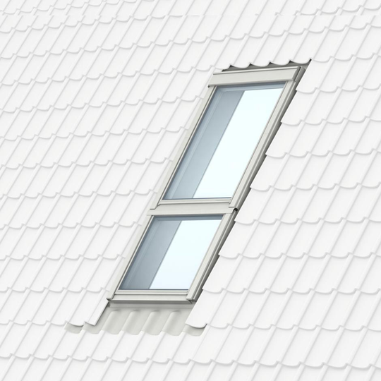 Topphängt och fast Velux kombinerat takfönster 8 x 12, 8 x 9 dm