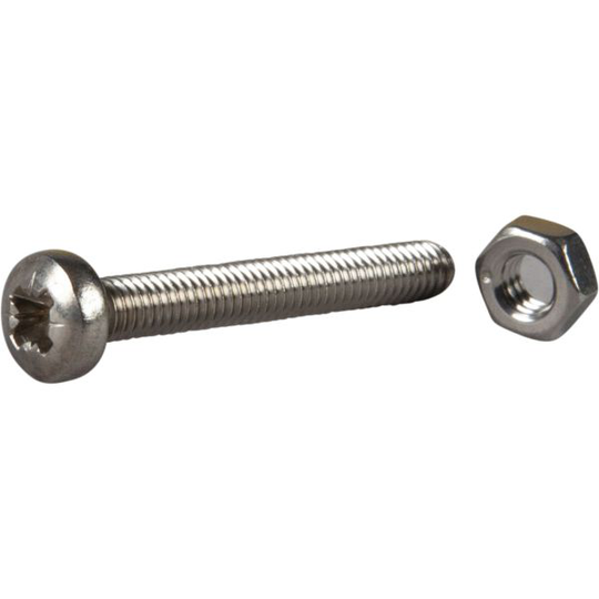 ESSVE 550282 Maskinskruv m. mutter, rundat huvud, syrafast A4 M3 x 20 mm, 10-pack