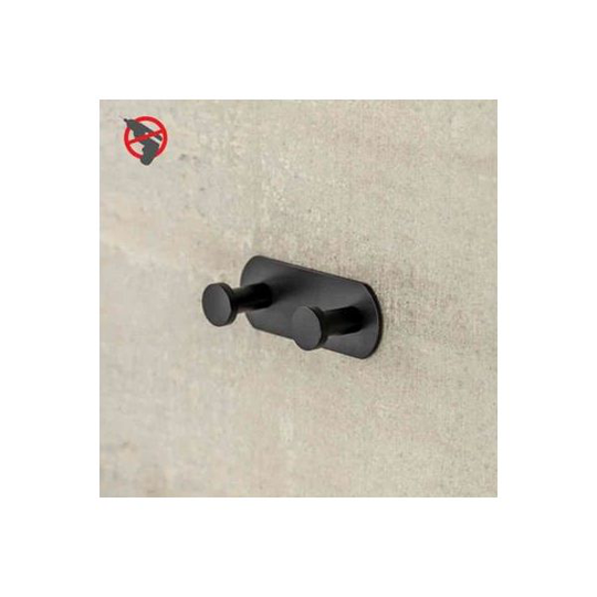 Design4Bath Profile Line Krok dubbel, mattsvart, borrfri