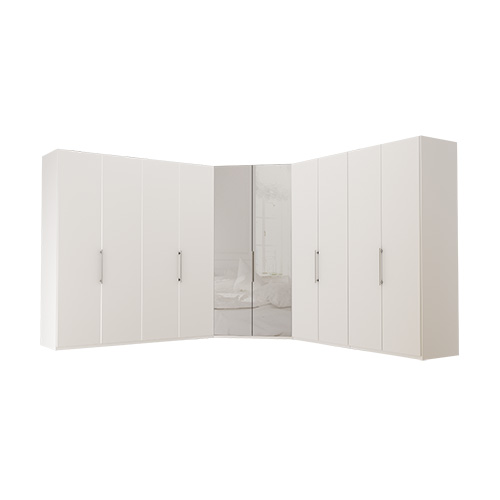 Garderob Atlanta - Vit 216 cm, Vit, 200 + walk-in + 200