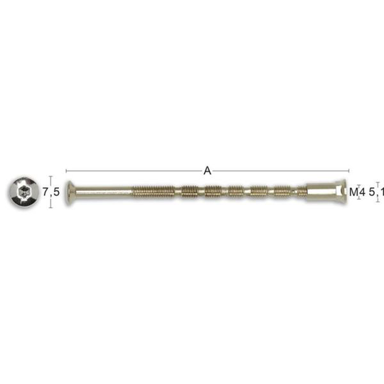 Habo 316 Tryckeskruv 75 x 4 mm, M4, 2-pack