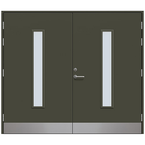 Slagport Stehag 2400 x 2000 mm, Olivgrön, Frostat glas