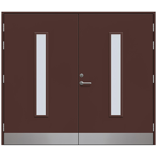 Slagport Stehag 2500 x 2100 mm, Nötbrun, Frostat glas